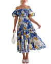 Leon Gori Midi Dress In Blue