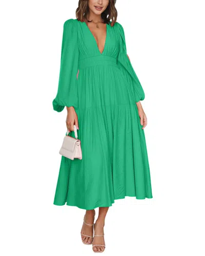 Leon Gori Midi Dress In Light Green
