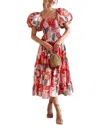 Leon Gori Midi Dress In Red