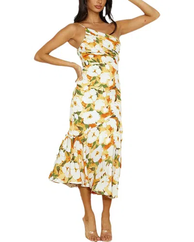 Leon Gori One-shoulder Midi Dress In Multi