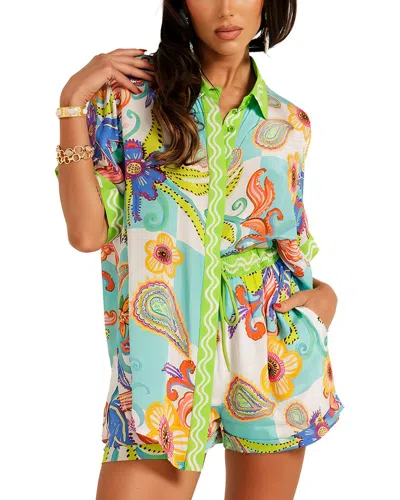 Leon Gori Shirt & Short Set In Green