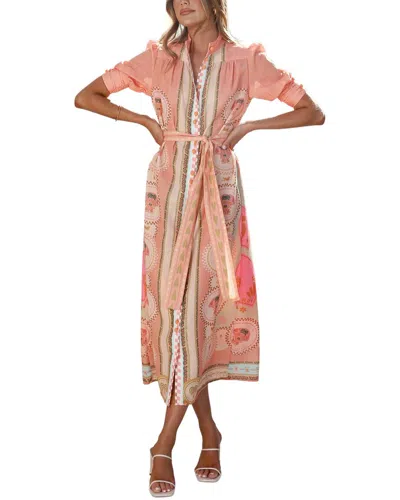 Leon Gori Short Sleeve Midi Dress In Pattern