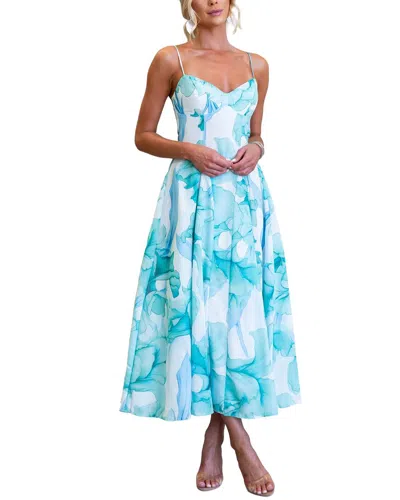 Leon Gori Sleeveless Maxi Dress In Blue