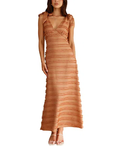 Leon Gori Sleeveless Maxi Dress In Brown