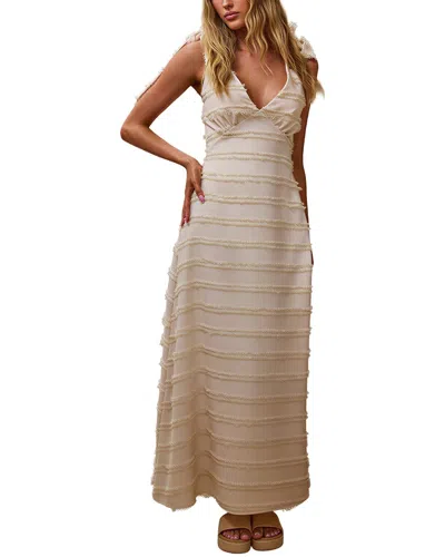 Leon Gori Sleeveless Maxi Dress In Neutral