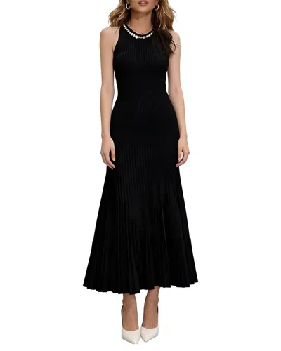 Leon Gori Sleeveless Solid Maxi Dress In Black