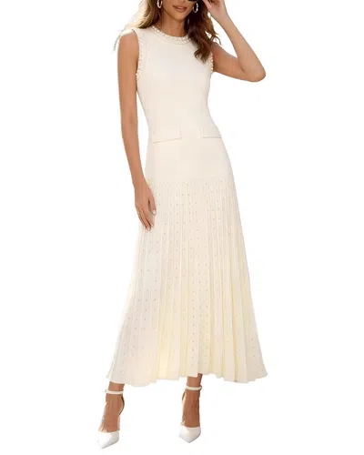 Leon Gori Sleeveless Solid Maxi Dress In Neutral