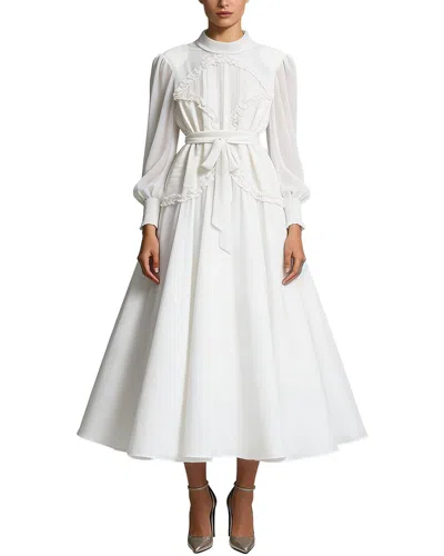 Leon Gori Solid Maxi Dress In White