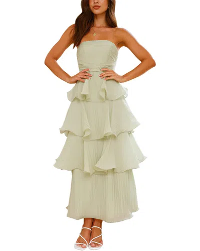 Leon Gori Solid Maxi Dress In White