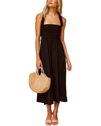 Leon Gori Solid Midi Dress In Black