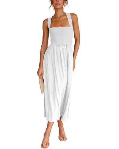 Leon Gori Solid Midi Dress In White