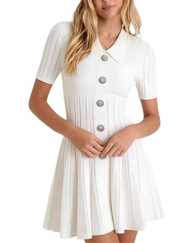 Leon Gori Solid Mini Dress In White