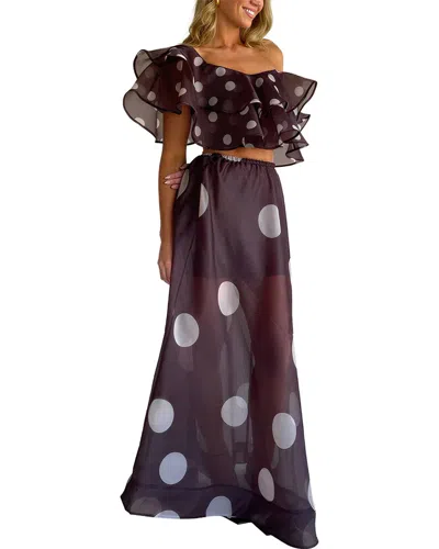 Leon Gori Top & Skirt Set In Burgundy