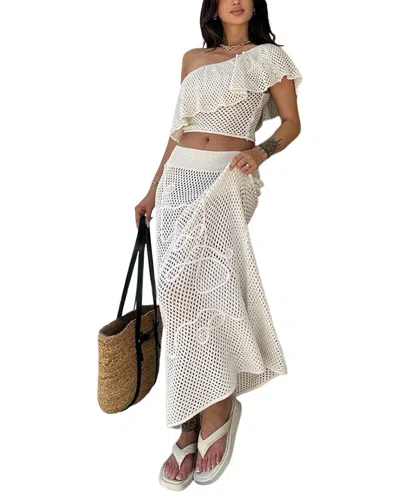 Leon Gori Top & Skirt Set In White