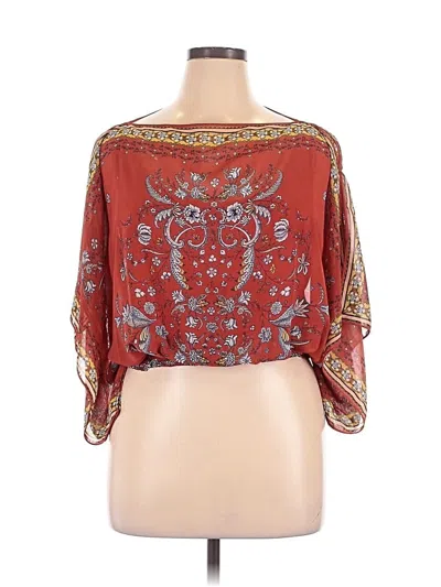 Pre-owned Leon Max 3/4 Sleeve Blouse In Red