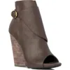 Leon Max Evalane Womens Leather Peep Toe Platform Heels In Brown