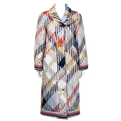 Pre-owned Leonard 1970's  Cotton Quilted Overcoat In Gray