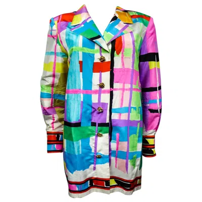 Pre-owned Leonard A French  Couture Printed Silk Jacket Circa 1990 In Gray