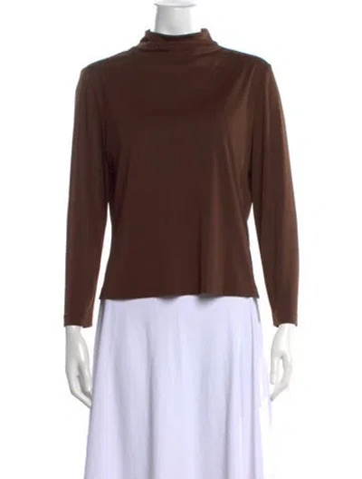 Pre-owned Leonard Cashmere Turtleneck Top In Brown