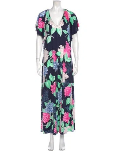 Pre-owned Leonard Floral Print Long Dress In Multi