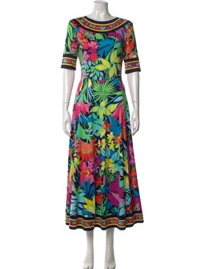 Pre-owned Leonard Floral Print Long Dress In Multi