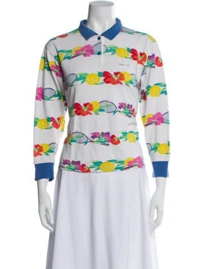 Pre-owned Leonard Floral Print Long Sleeve Polo In Multi
