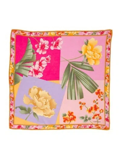 Pre-owned Leonard Floral Print Scarf In Pink