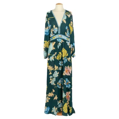 Pre-owned Leonard Flower Dress In Black