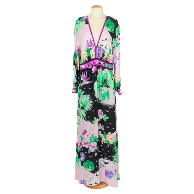 Pre-owned Leonard Flower Dress In Gray