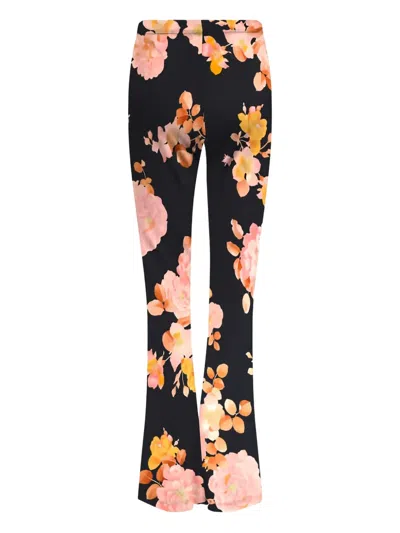 Leonard Ginger Floral Trousers In Black