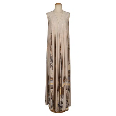 Pre-owned Leonard Léonard Jersey Jumpsuit/dress In Brown