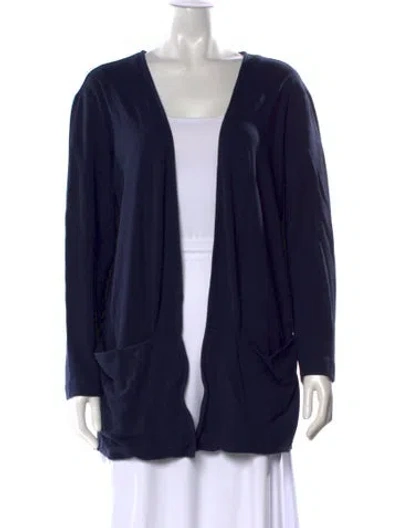 Pre-owned Leonard Open Front Sweater In Blue