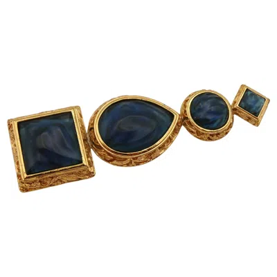 Pre-owned Leonard Paris Vintage Massive Gold Tone Brooch In Multi