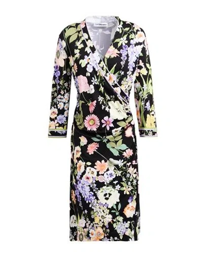 Leonard Paris Woman Midi Dress Black Size 8 Polyamide In Multi