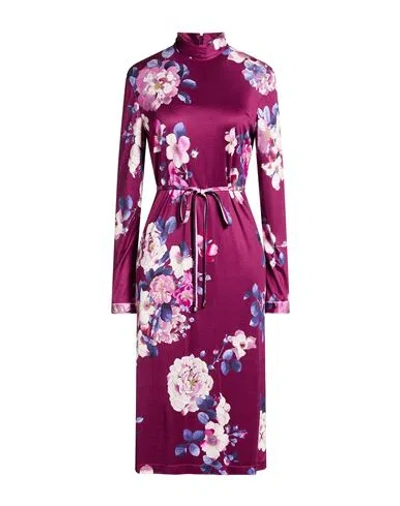 Leonard Paris Woman Midi Dress Plum Size 16 Silk In Pink