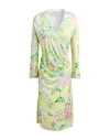 Leonard Paris Woman Midi Dress Yellow Size 10 Viscose In Multi
