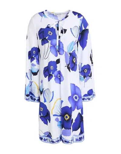 Leonard Paris Woman Mini Dress White Size 8 Polyamide In Blue