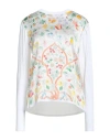 Leonard Paris Woman Top White Size Xl Silk, Elastane In Multi