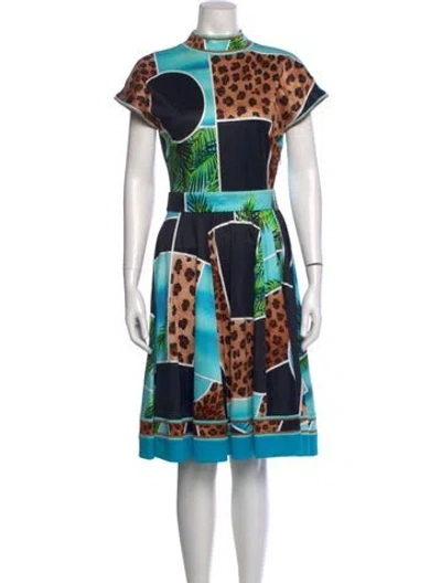 Pre-owned Leonard Printed Knee-length Dress In Multi
