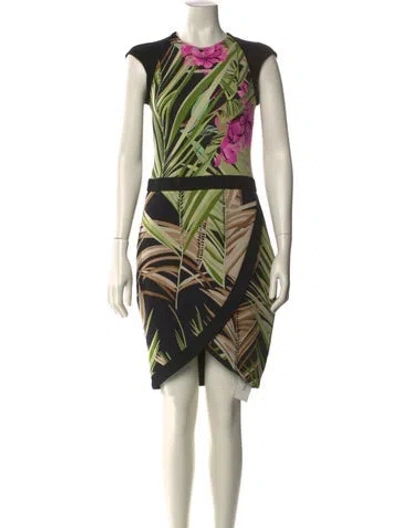 Pre-owned Leonard Printed Knee-length Dress In Neutral