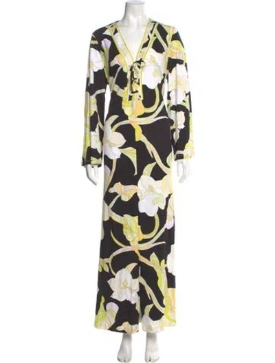 Pre-owned Leonard Printed Long Dress In Multi