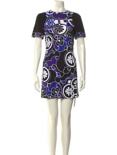 Pre-owned Leonard Printed Mini Dress In Multi