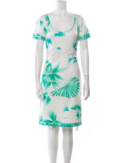 Pre-owned Leonard Printed Mini Dress In White