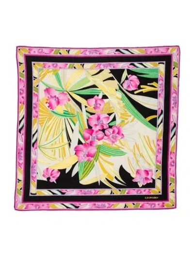 Pre-owned Leonard Printed Scarf In Pink