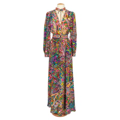 Pre-owned Leonard Robe En Soie Léonard Automne 2021 In Brown
