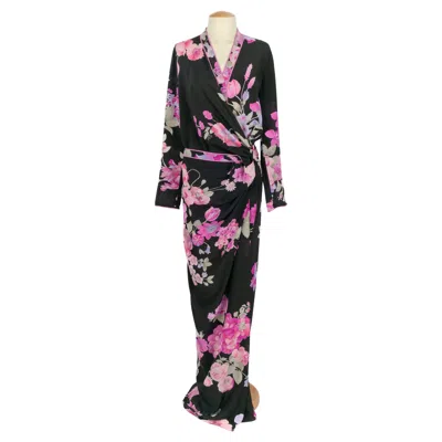 Pre-owned Leonard Silk Dress In Black