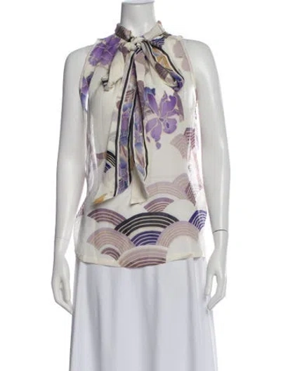 Pre-owned Leonard Silk Floral Print Blouse In Multi