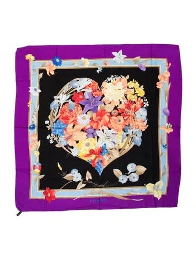 Pre-owned Leonard Silk Floral Print Scarf In Multi