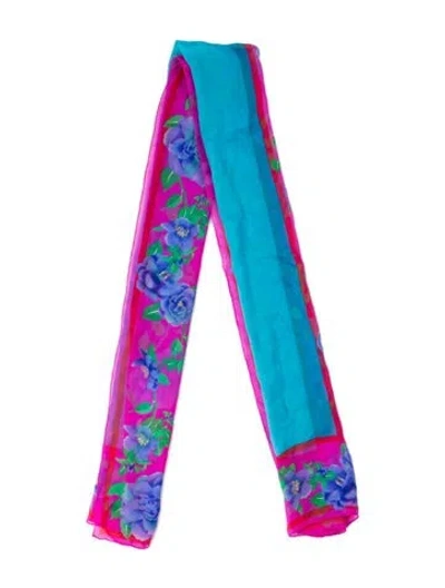 Pre-owned Leonard Silk Floral Print Scarf In Multi