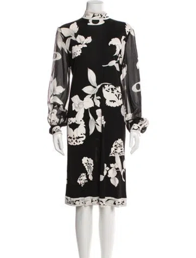 Pre-owned Leonard Silk Knee-length Dress In Blue